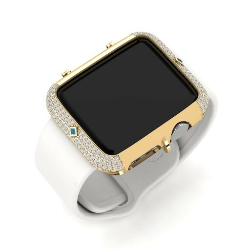 Ốp đồng hồ Apple® Bakarra Vàng 585 & Kim Cương Xanh Dương & Kim Cương