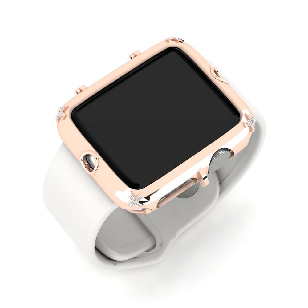 Estuches para Apple Watch® Bowlena Oro Rosa 750 Zafiro blanco