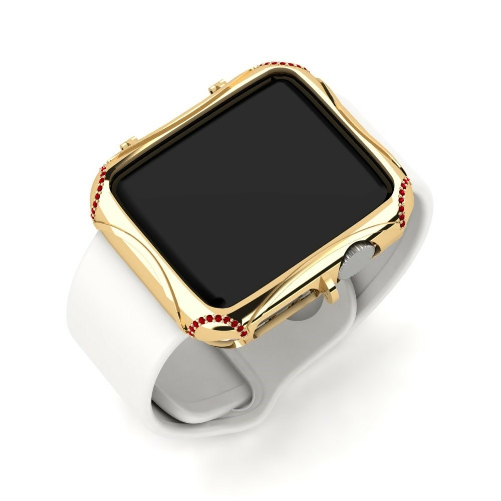 Estuches para Apple Watch® Carrick Oro Amarillo 585 Swarovski Rojo