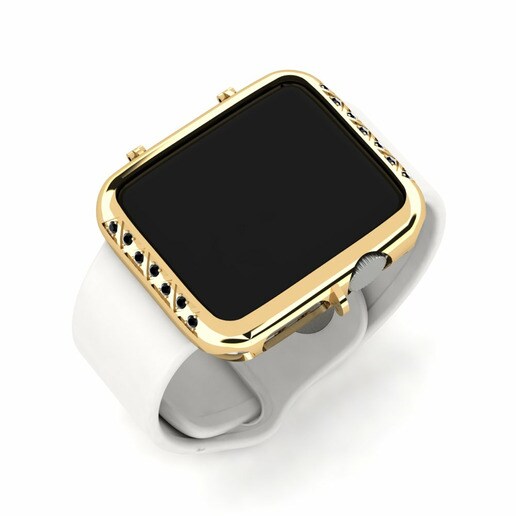 Ốp đồng hồ Apple® Chakna Vàng 585 & Kim Cương Đen