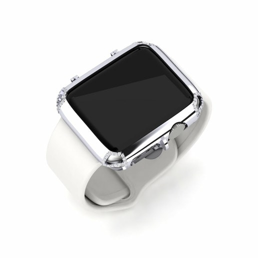 Ốp đồng hồ Apple® Cloves 950 Palladium & Đá Sapphire Trắng