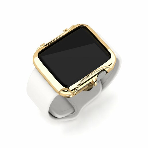 Ốp đồng hồ Apple® Constrictor Vàng 585 & Kim Cương Nâu