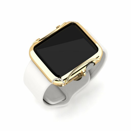 Apple Watch® Case Constrictor 585 Yellow Gold & White Sapphire