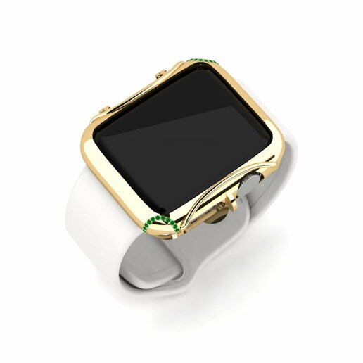 Ốp đồng hồ Apple® Constrictor Vàng 585 & Ngọc Lục Bảo