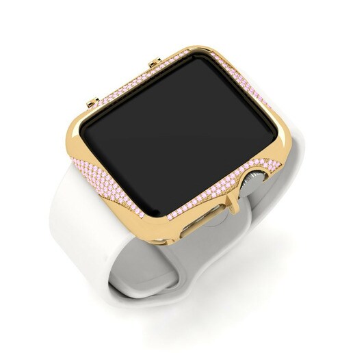 Ốp đồng hồ Apple® Kusog Vàng 585 & Đá Sapphire Hồng