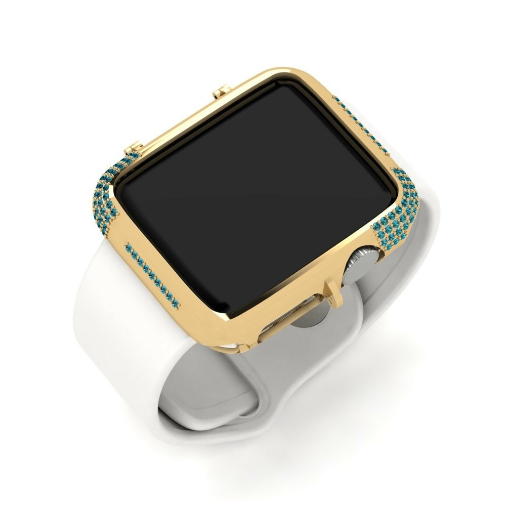 Estuches para Apple Watch® Mooring Oro Amarillo 585 Diamante Azul