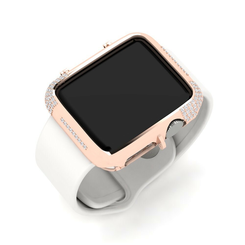Estuches para Apple Watch® Mooring Oro Rosa 750 Zafiro blanco