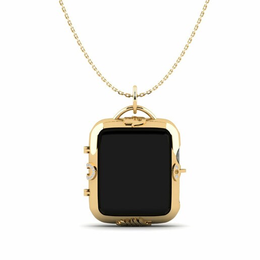 Ốp đồng hồ Apple® Pienture Vàng 585 & Kim Cương Nâu & Kim Cương