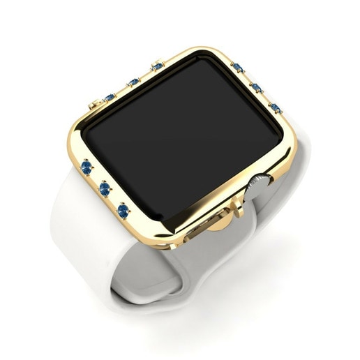 Ốp đồng hồ Apple® Pigsa - B Vàng 585 & Kim Cương Xanh Dương