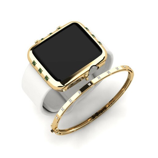 Apple Watch® Pigsa Set Vàng 585 & Đá Sapphire Xanh & Kim Cương