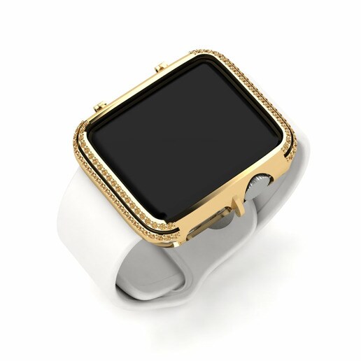 Ốp đồng hồ Apple® Pourtant Vàng 585 & Kim Cương Nâu