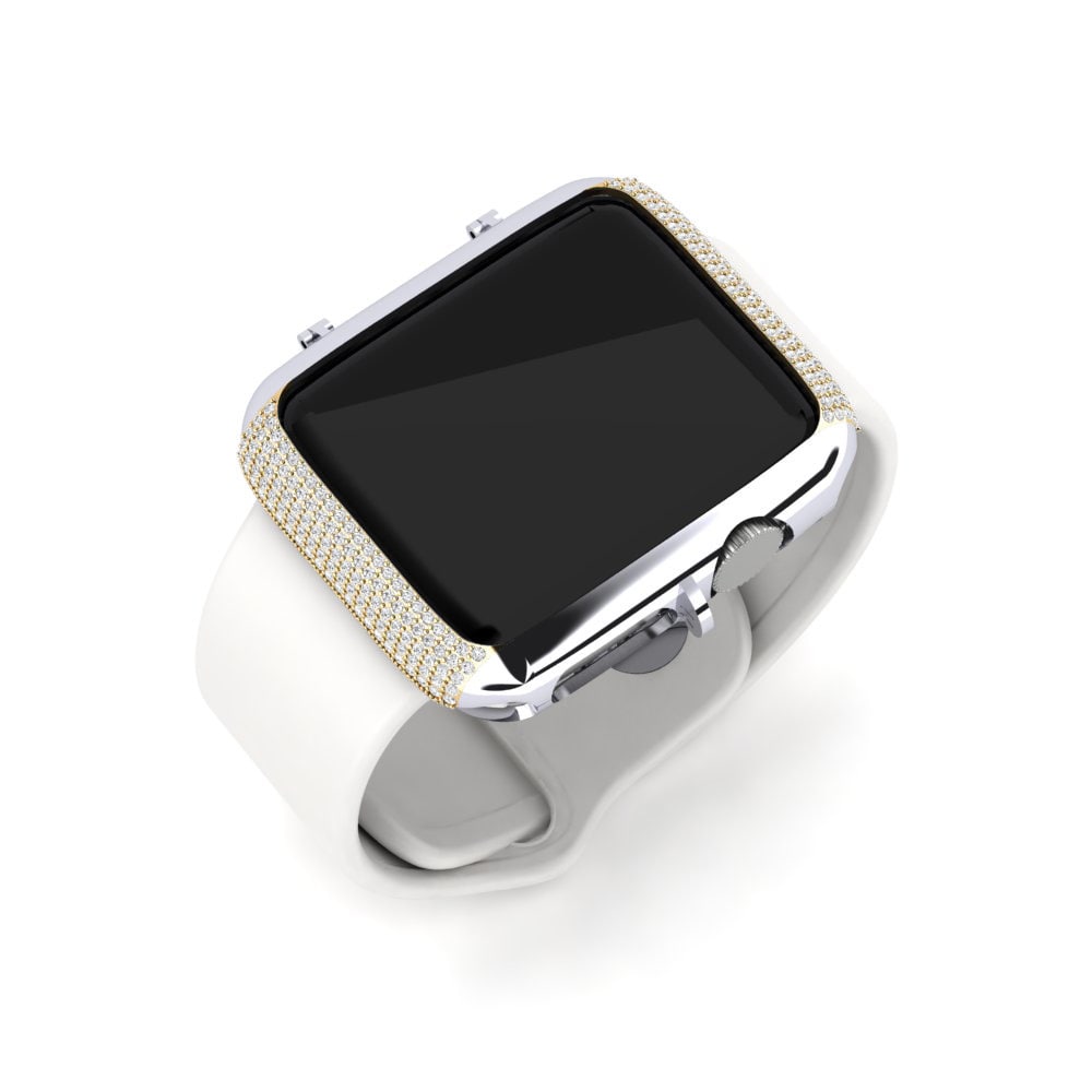Joyería Tech Estuche Para Apple Watch® Sapa Oro Blanco & Amarillo 750 Zafiro blanco