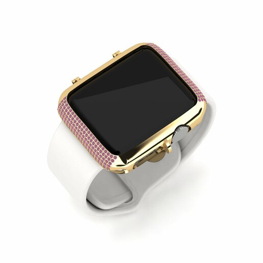 Ốp đồng hồ Apple® Sapa Vàng 585 & Đá Rhodolite
