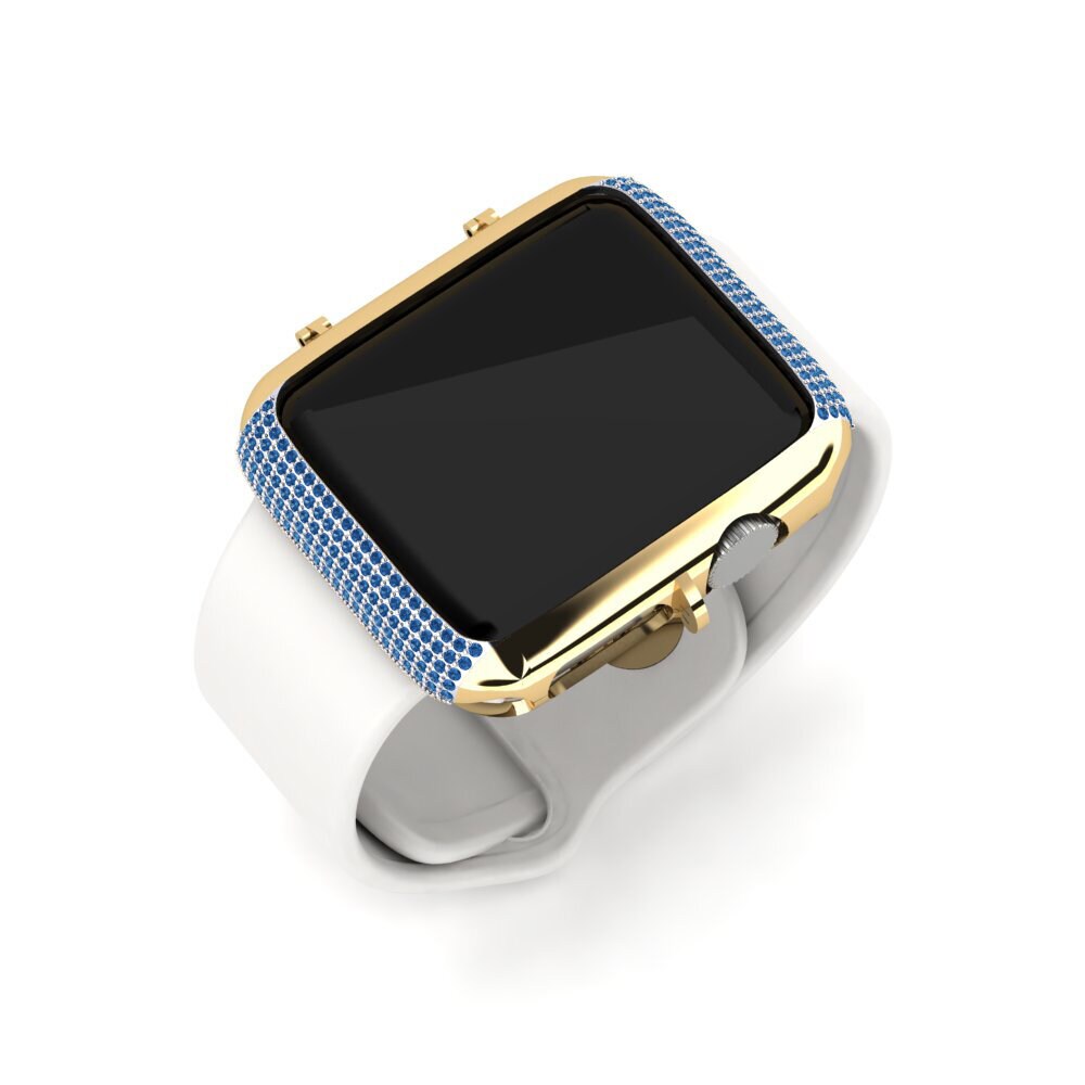 施華洛世奇深藍水晶 14k 黃白K金 Apple Watch® 錶殼 Sapa