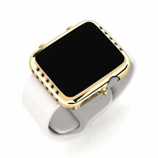Ốp đồng hồ Apple® Scarf Vàng 585 & Đá Onyx Đen