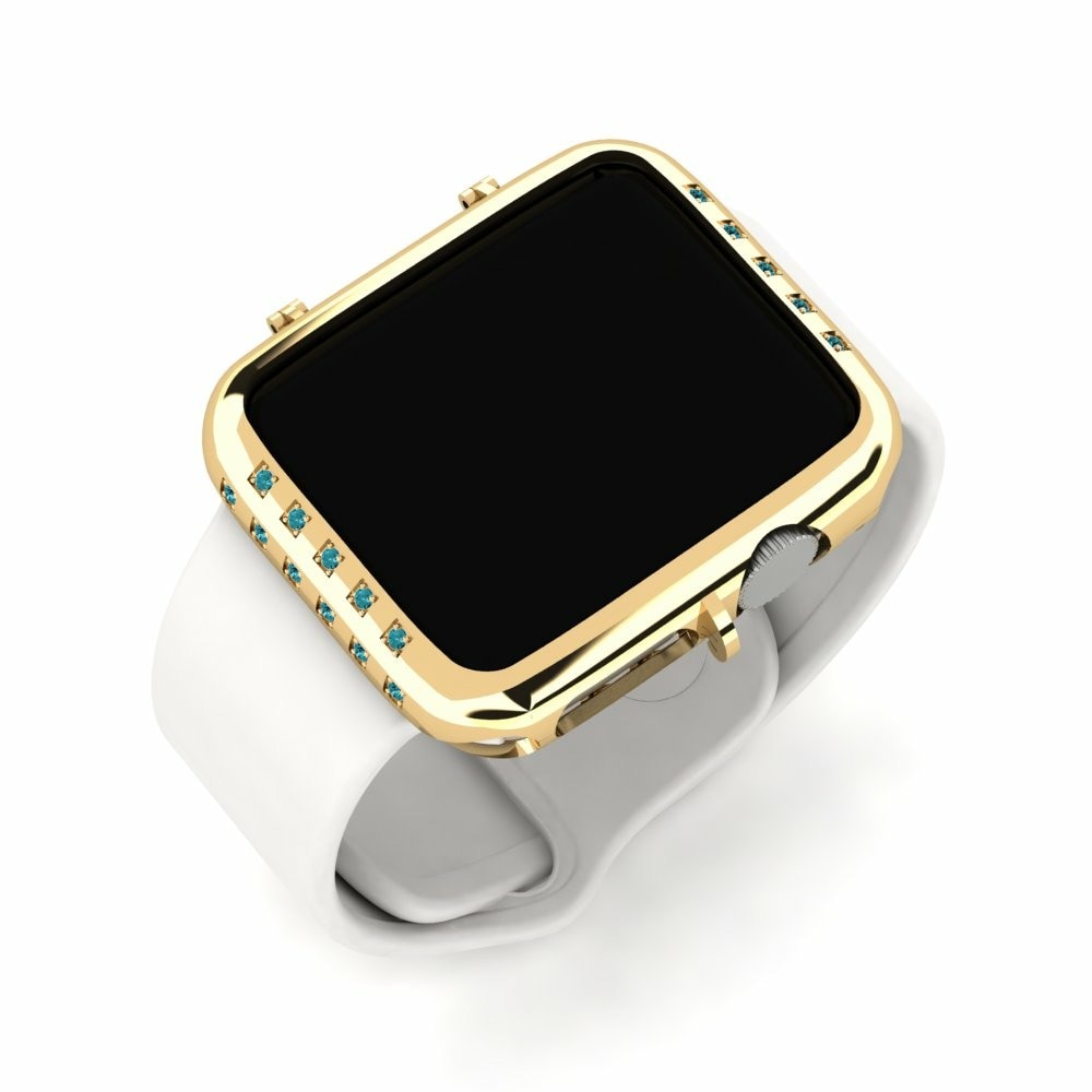 Estuches para Apple Watch® Scarf Oro Amarillo 585 Diamante Azul