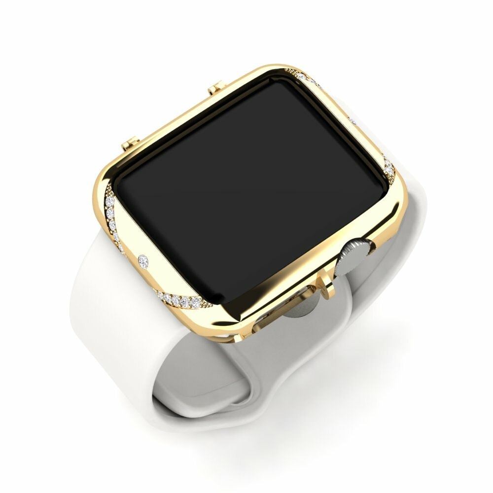 Tech Jewellery Apple Watch® Case Sterkte 585 Yellow Gold White Sapphire