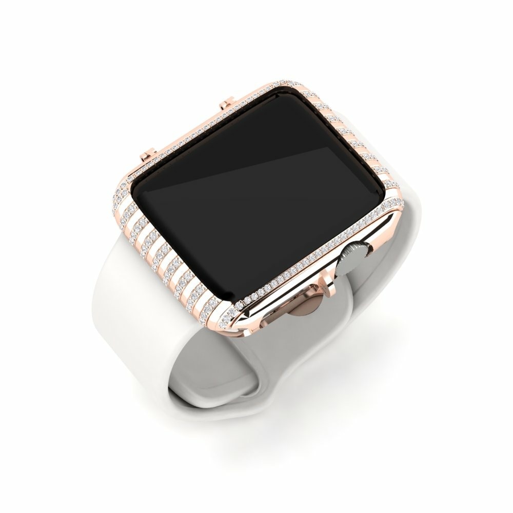 Estuches para Apple Watch® Tare Oro Rosa 750 Zafiro blanco