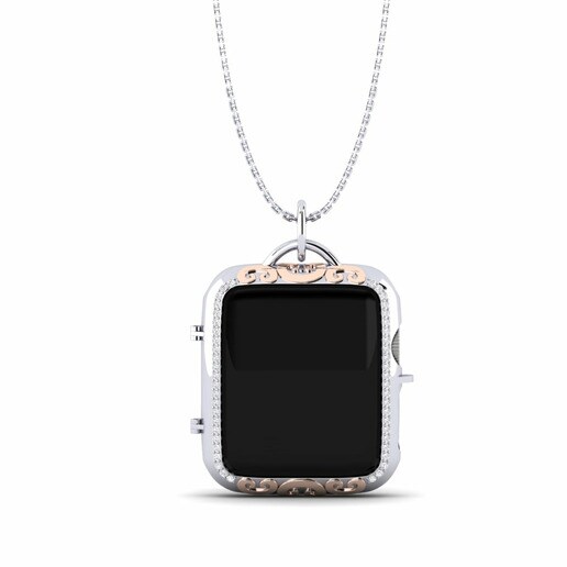 Ốp đồng hồ Apple® Trilene Vàng Trắng-Đỏ 375 & Đá Sapphire Trắng