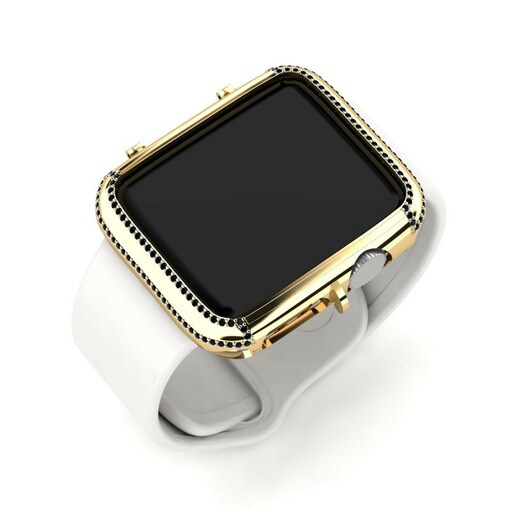 Ốp đồng hồ Apple® Truckers Vàng 585 & Đá Onyx Đen