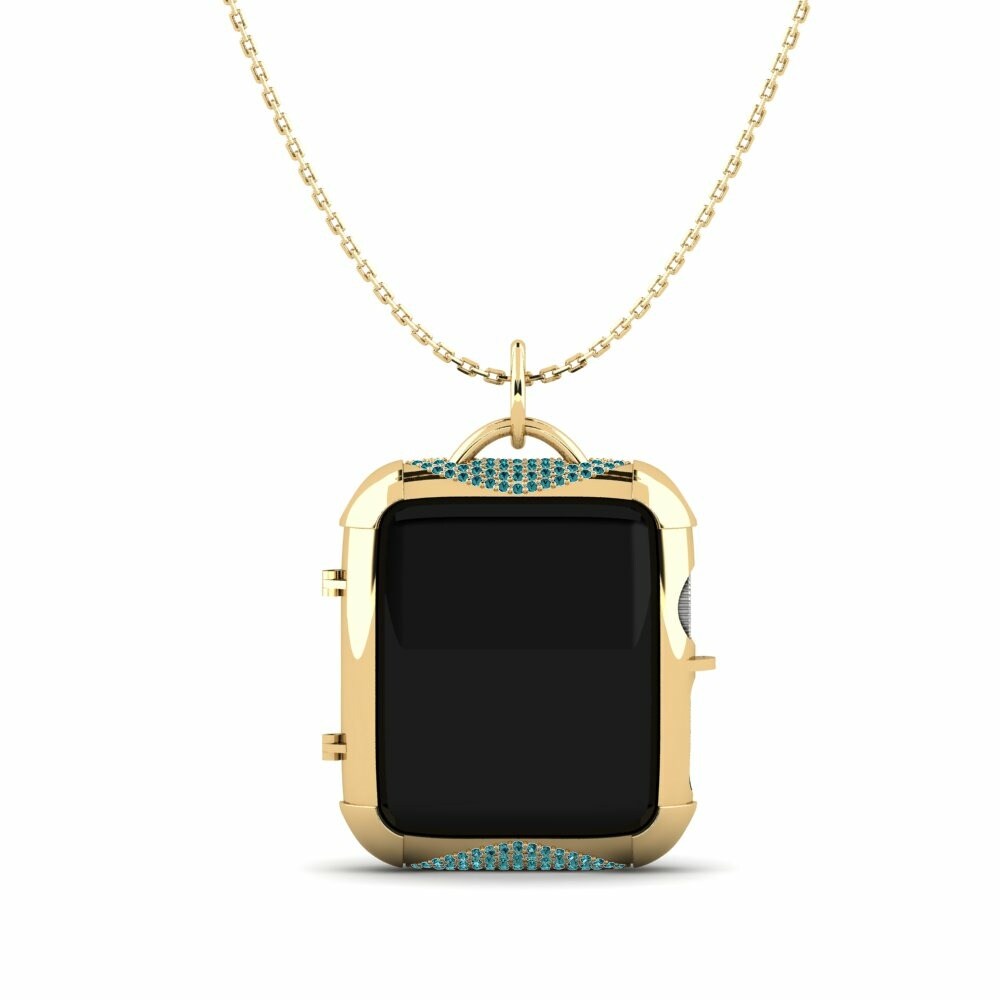 Estuches para Apple Watch® Tsuzamen Oro Amarillo 585 Diamante Azul