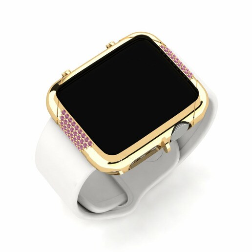 Ốp đồng hồ Apple® Uniek Vàng 585 & Đá Rhodolite