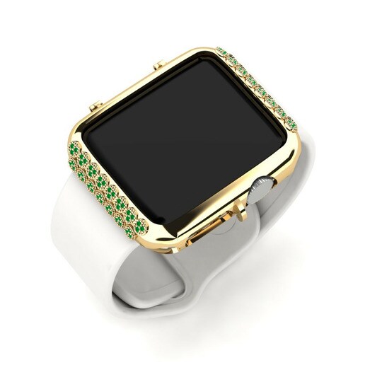 Ốp đồng hồ Apple® Unyk Vàng 585 & Ngọc Lục Bảo