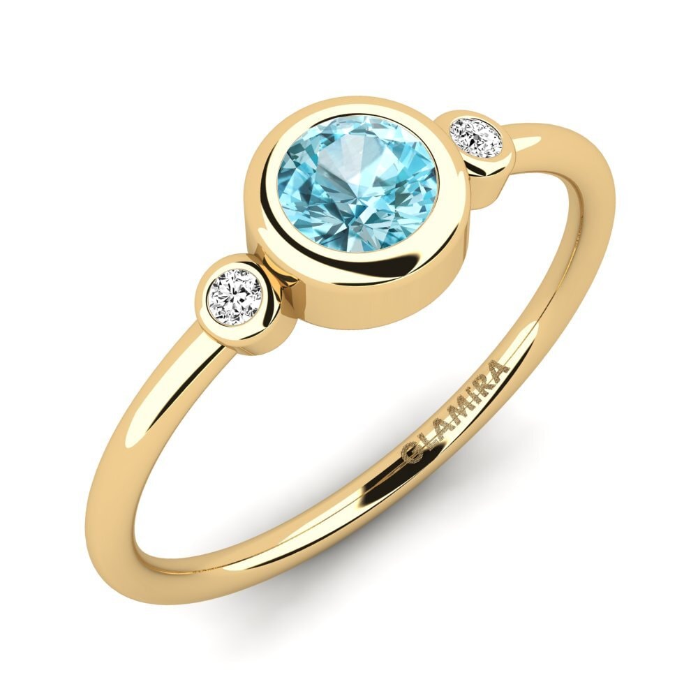 Blue Zircon Engagement Ring Afin - A