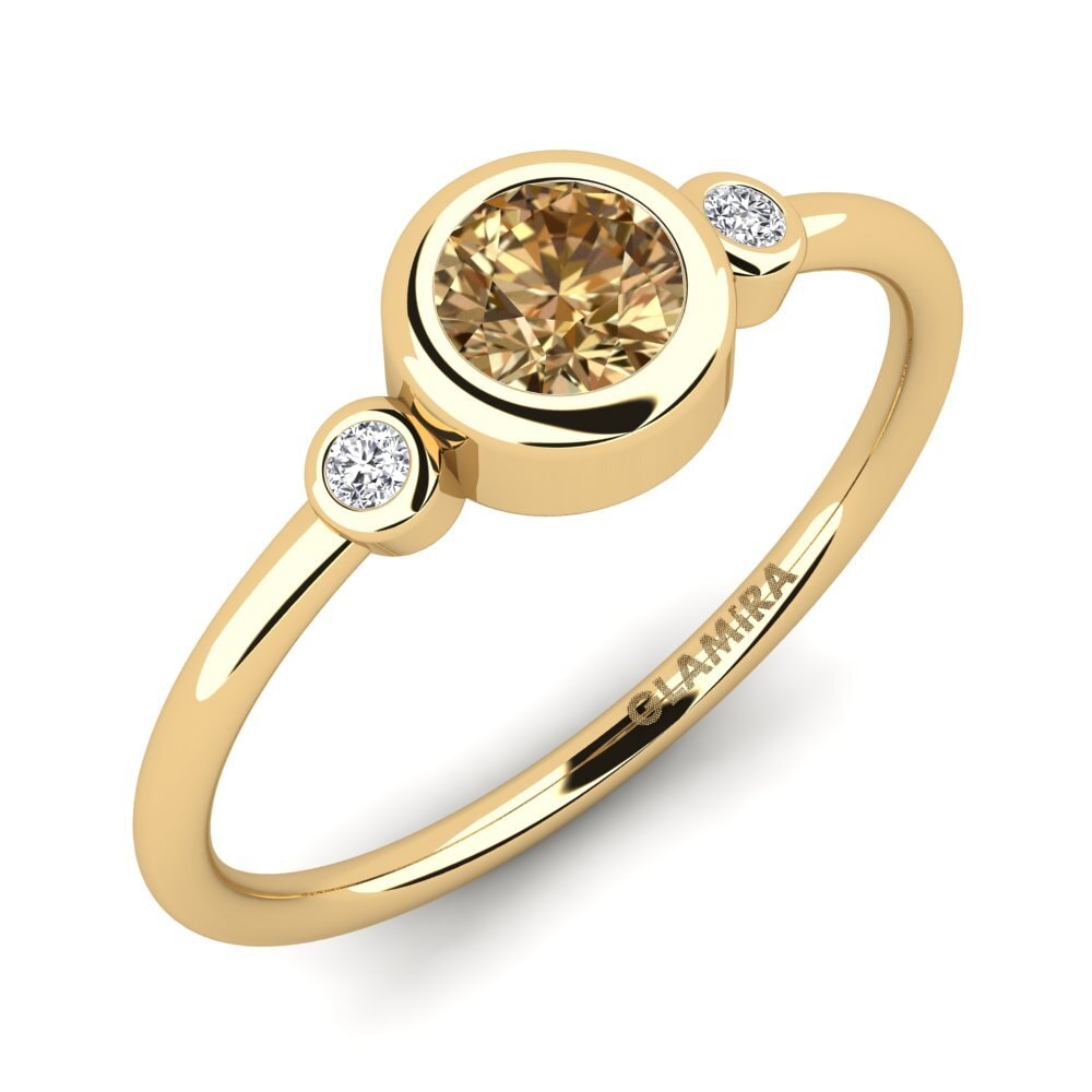 Diamante café Anillo de compromiso Afin - A