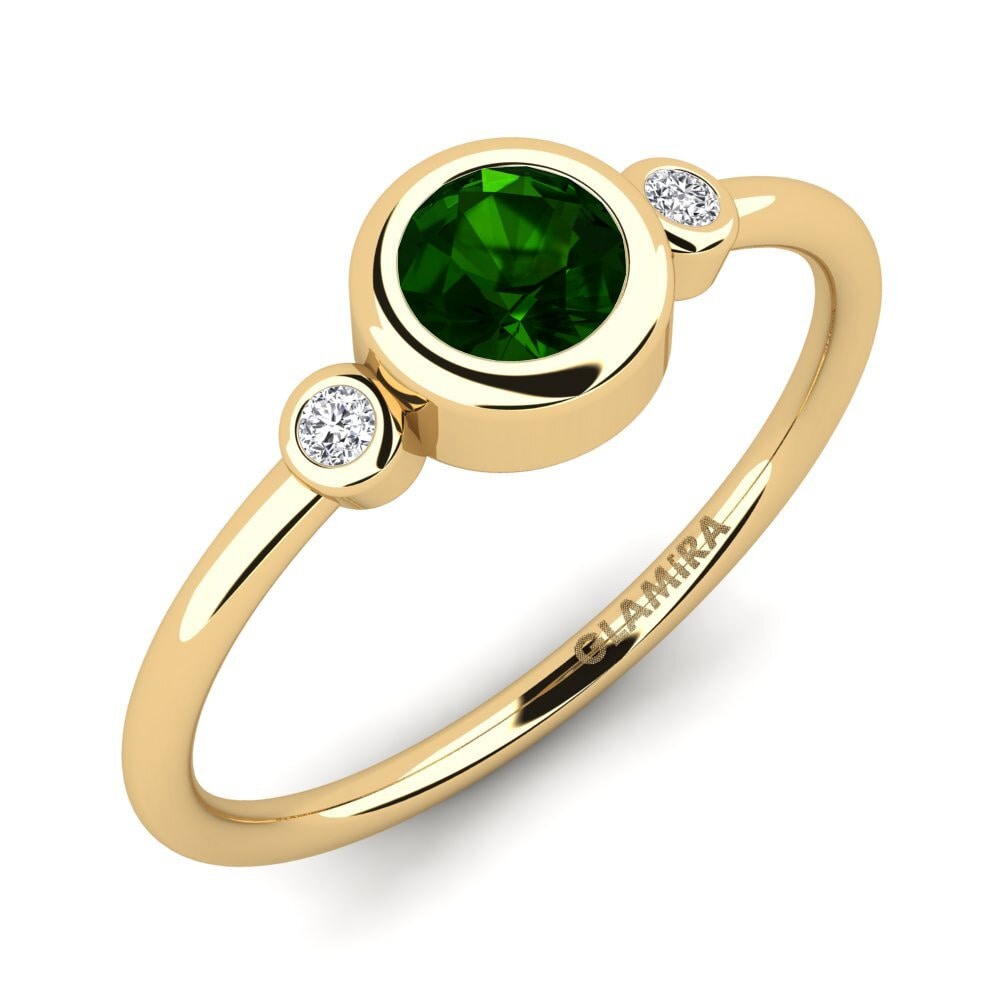 Green Tourmaline Engagement Ring Afin - A