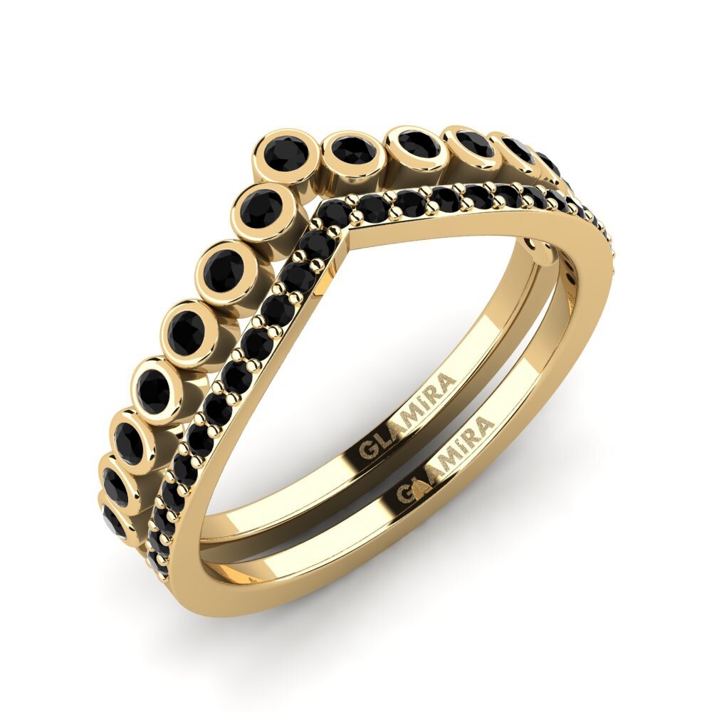 Black Sapphire Stackable Ring Amens Set