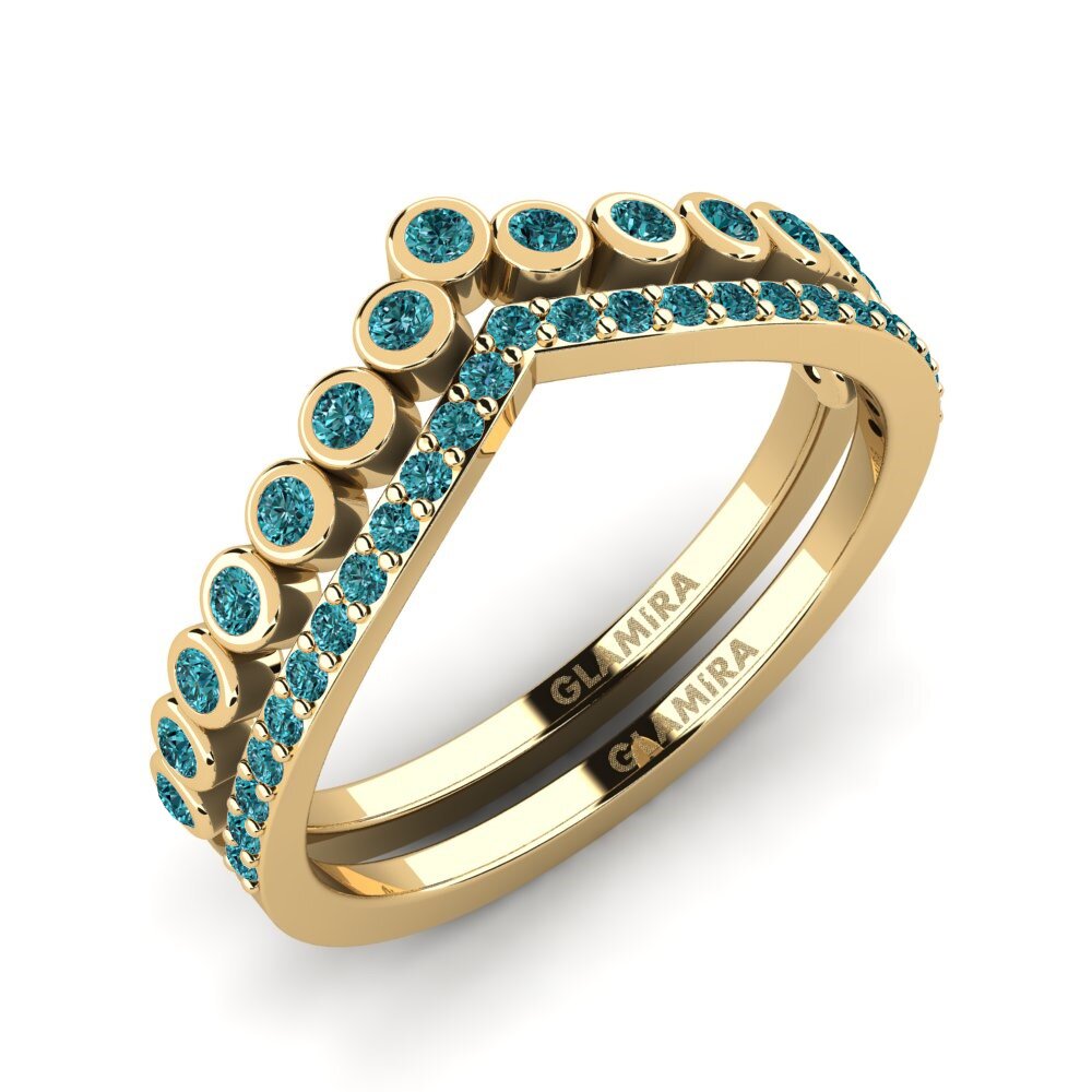 Blauer Diamant Stapelbarer Ring Amens Set