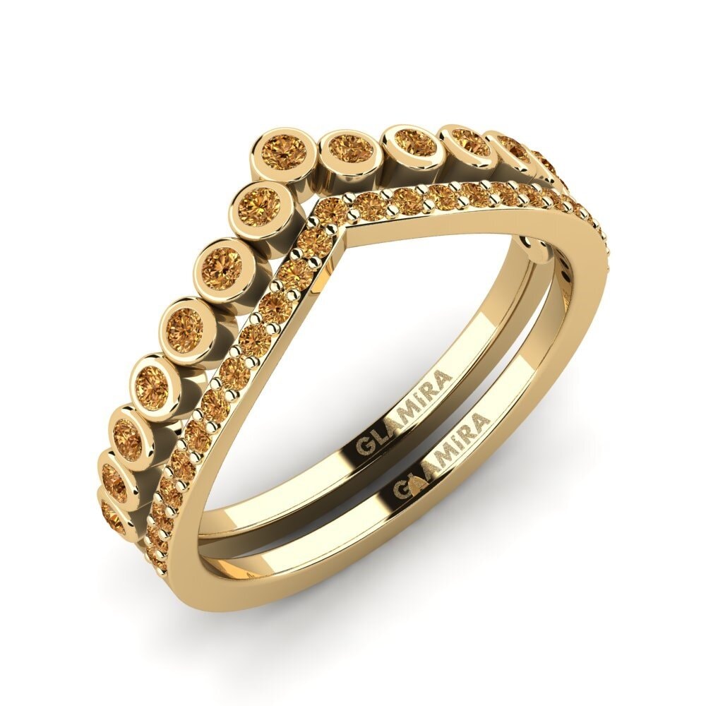 Brown Diamond Stackable Ring Amens Set