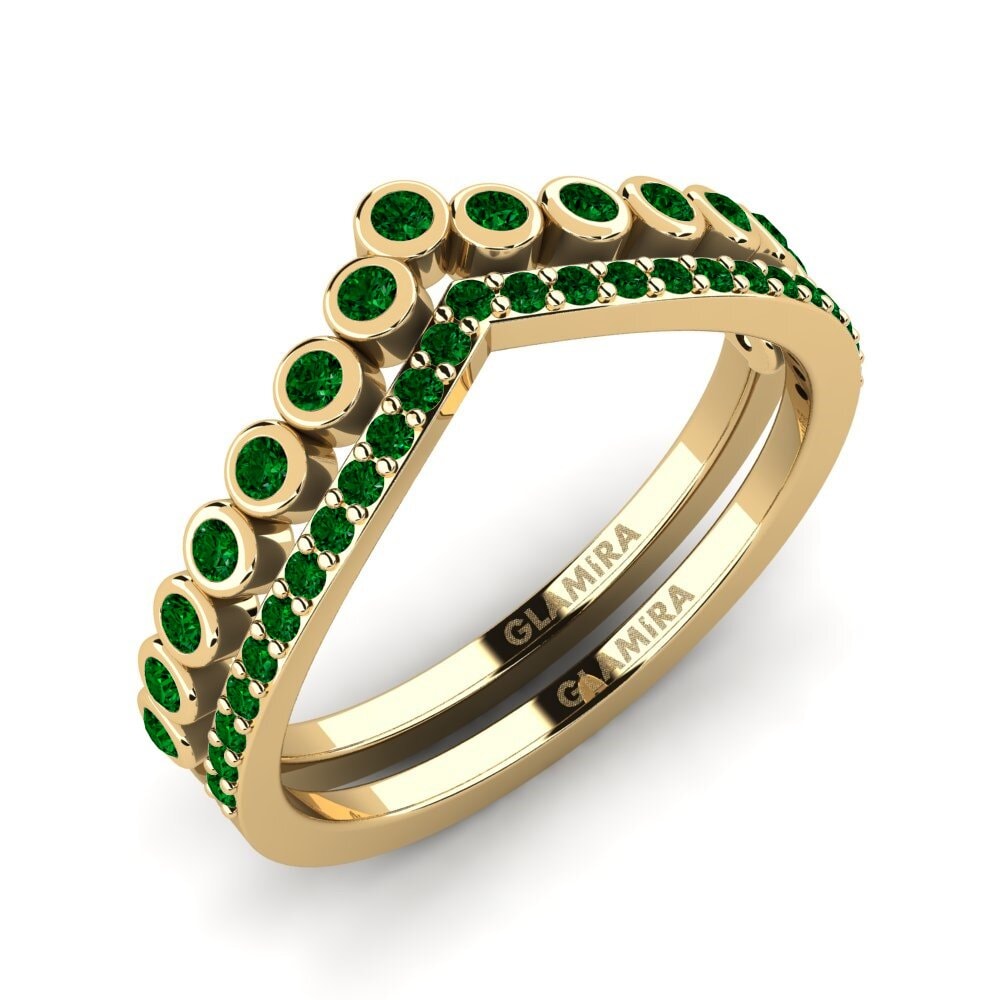 Green Zirconia Stackable Ring Amens Set
