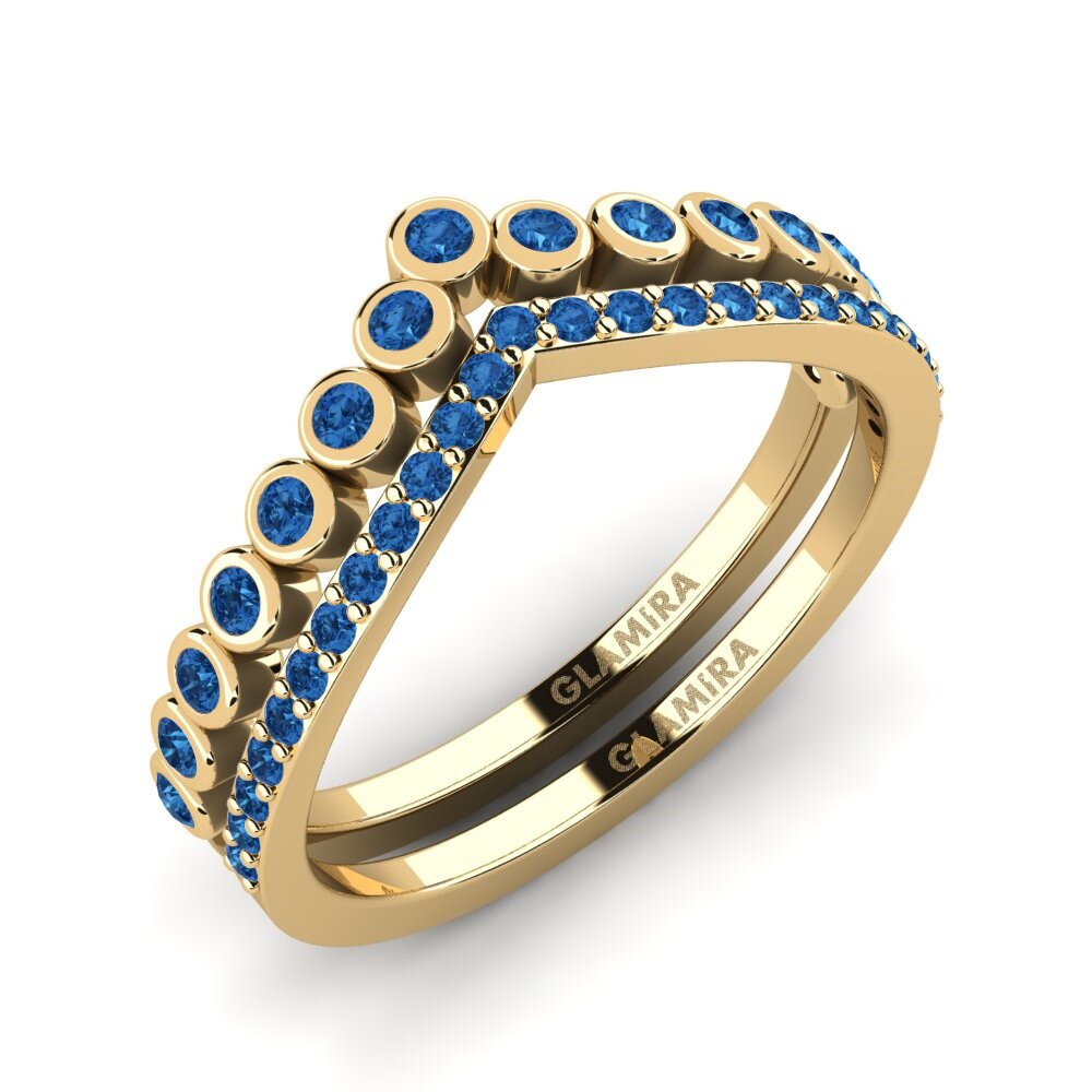 Dark Blue Zirconia Stackable Ring Amens Set