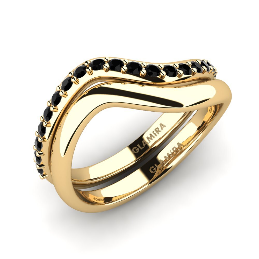 Black Sapphire Stackable Ring Bicg Set