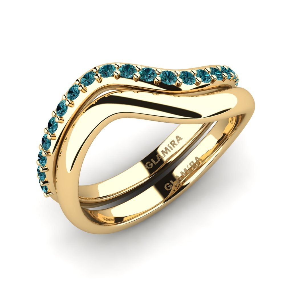 Blauer Diamant Stapelbarer Ring Bicg Set