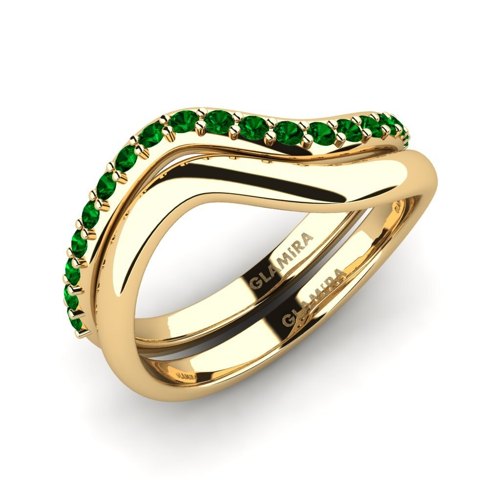 Green Zirconia Stackable Ring Bicg Set