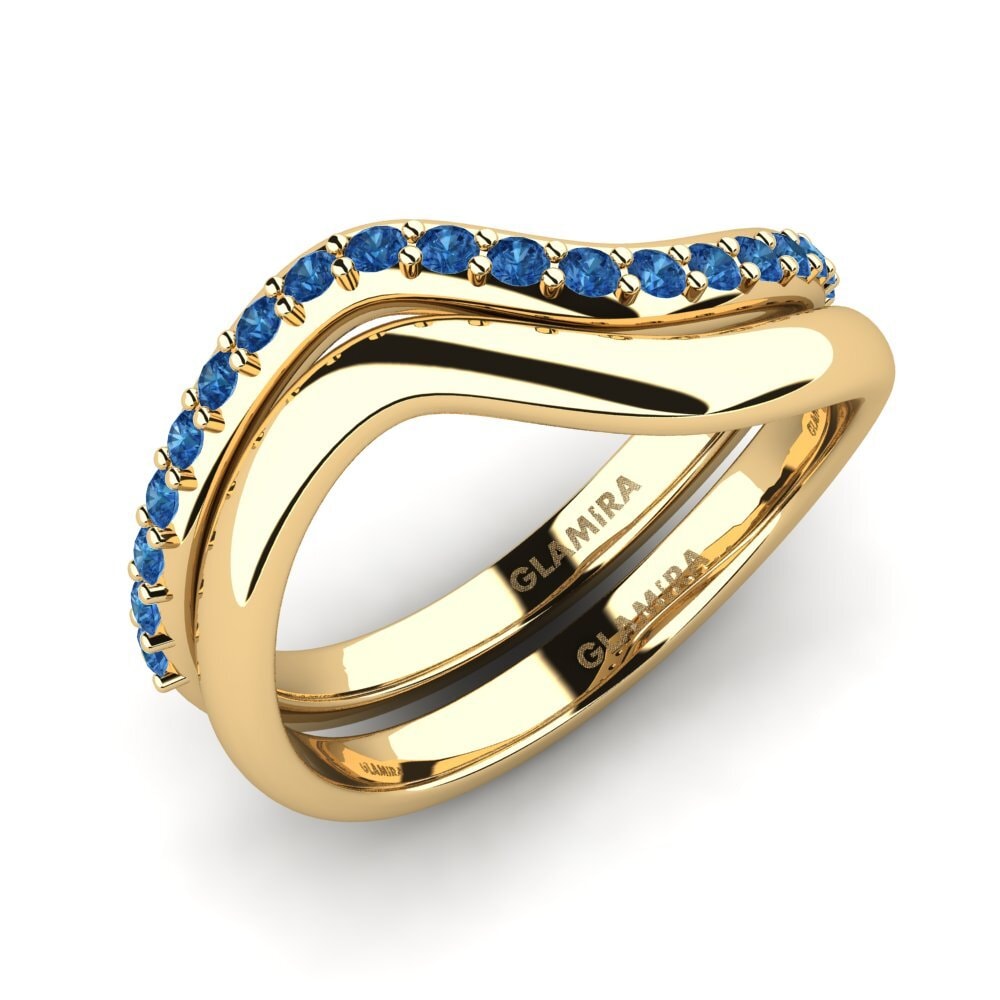 Dark Blue Zirconia Stackable Ring Bicg Set