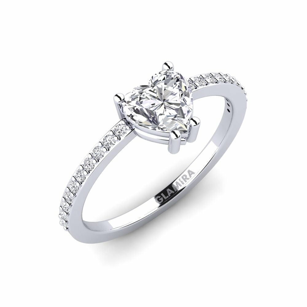 Solitaire Pave Engagement Ring Blessing - A