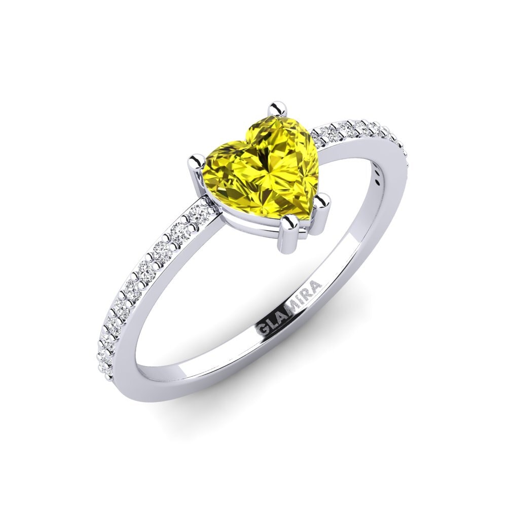 Heart Yellow Diamond Engagement Ring Blessing - A