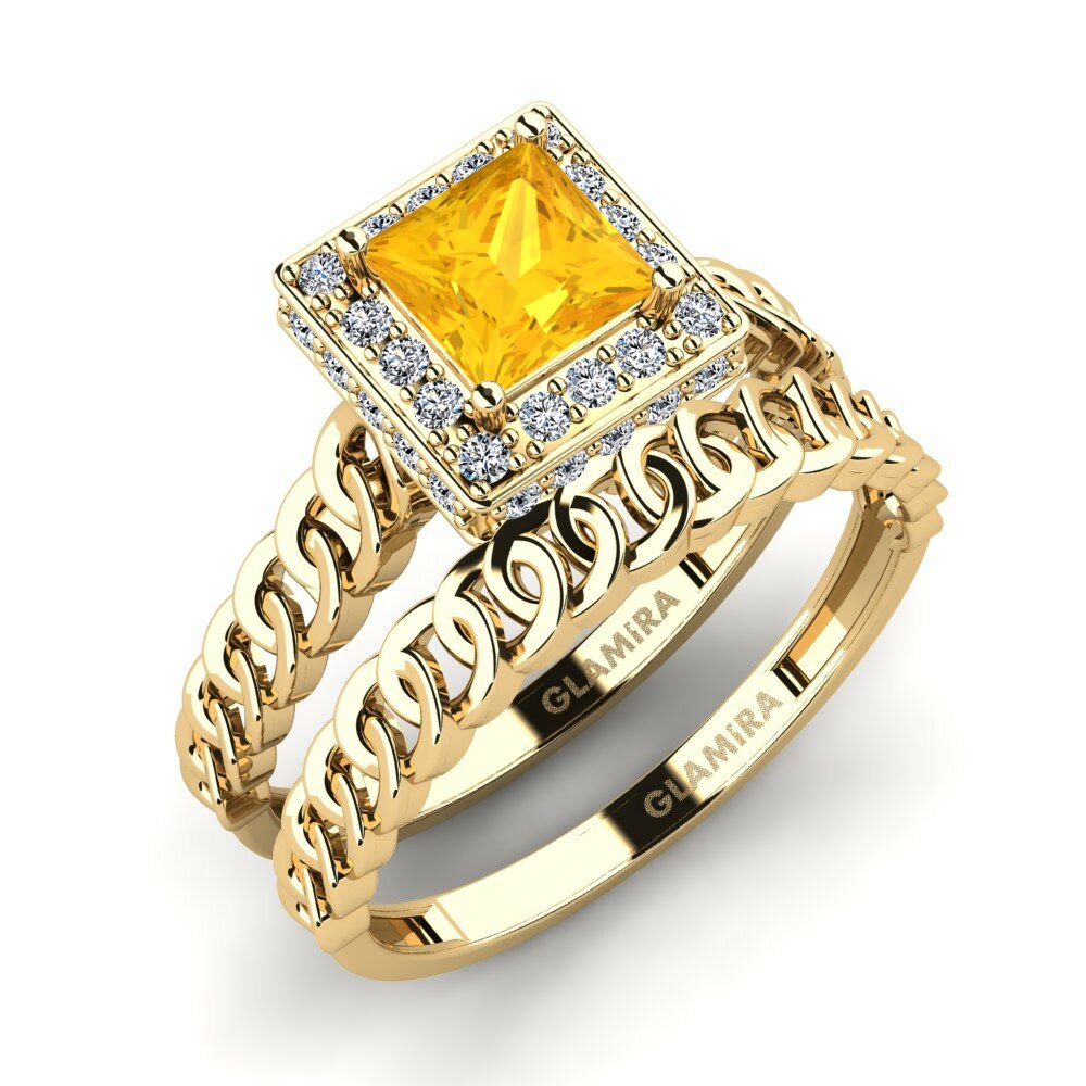 Citrine Ensemble de Bagues Bogd