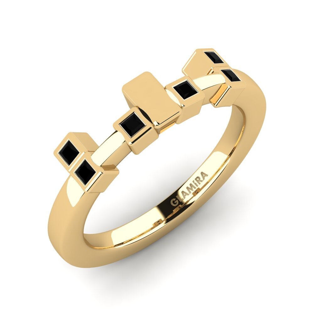 Black Sapphire Stackable Ring Busea - B