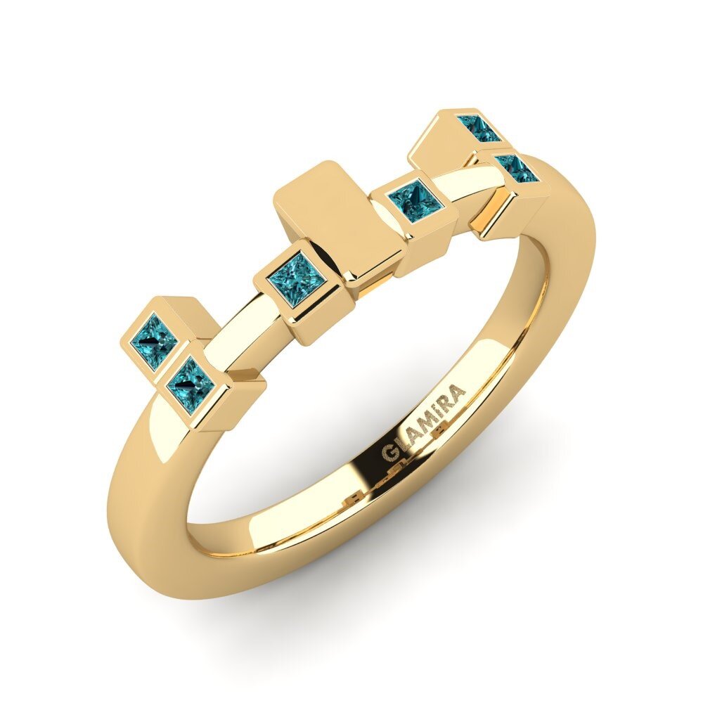 Blauer Diamant Stapelbarer Ring Busea - B