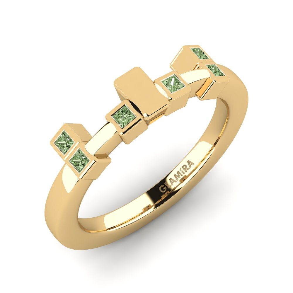 Grüner Diamant Stapelbarer Ring Busea - B