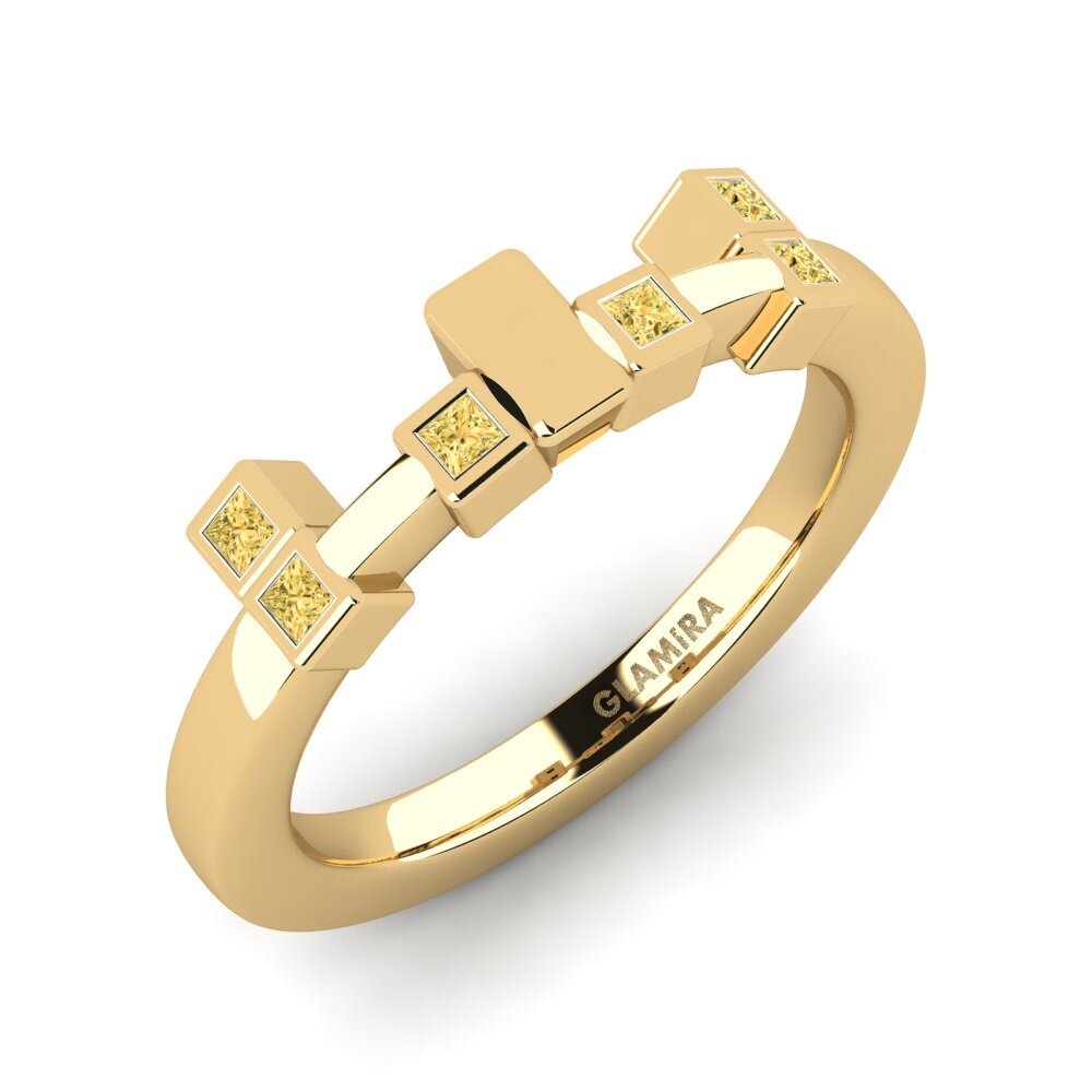 Gelber Diamant Stapelbarer Ring Busea - B