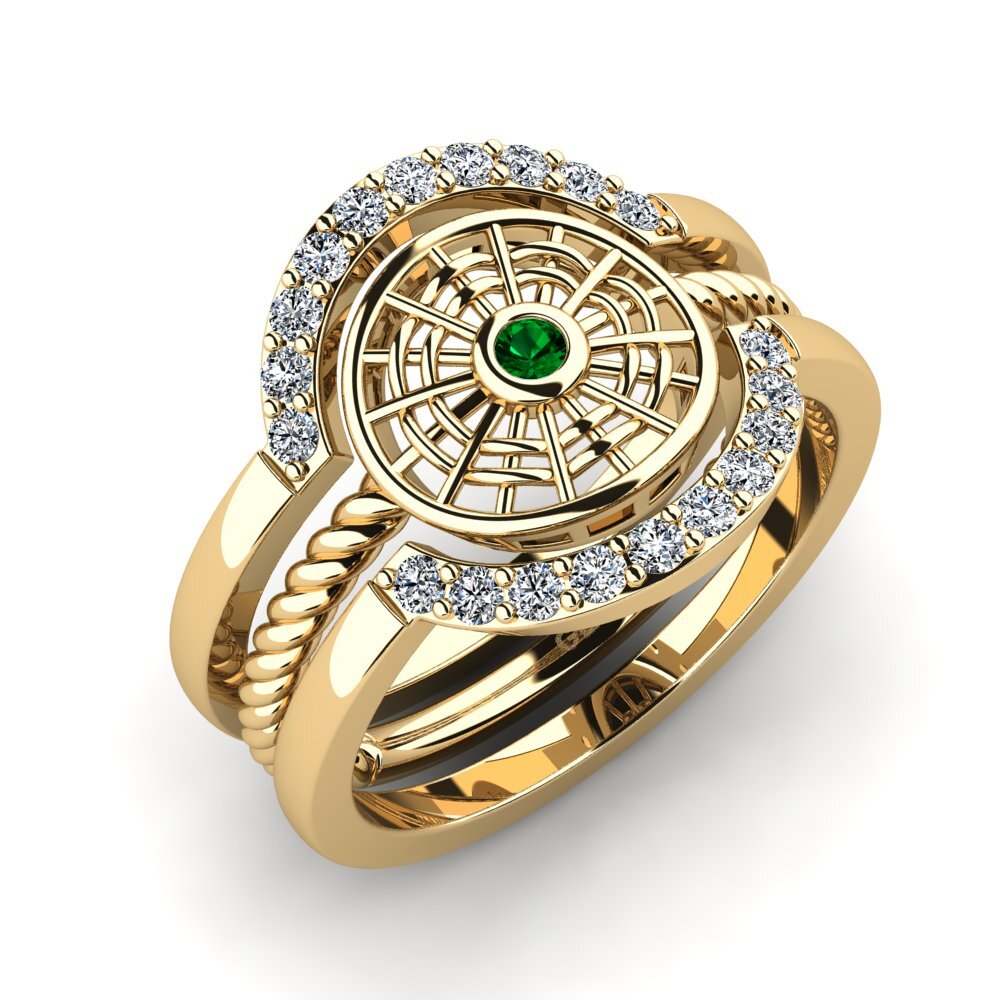 Green Zirconia Stackable Ring Faecre Set