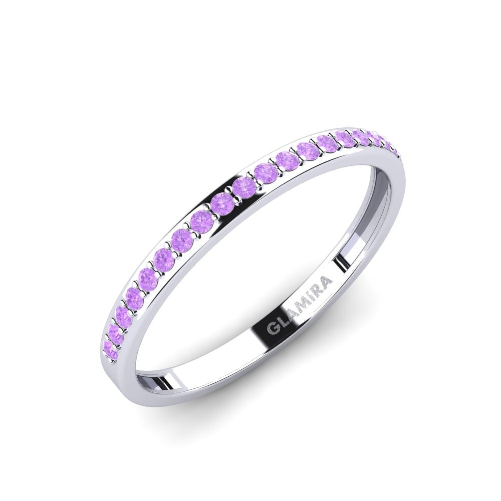 9ct White Gold Amethyst Ring Fendr - B