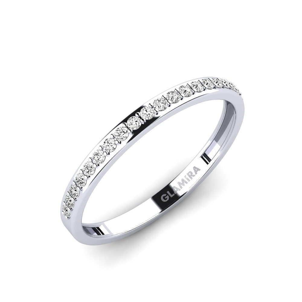 14k Oro Blanco Moissanita Anillo Fendr - B