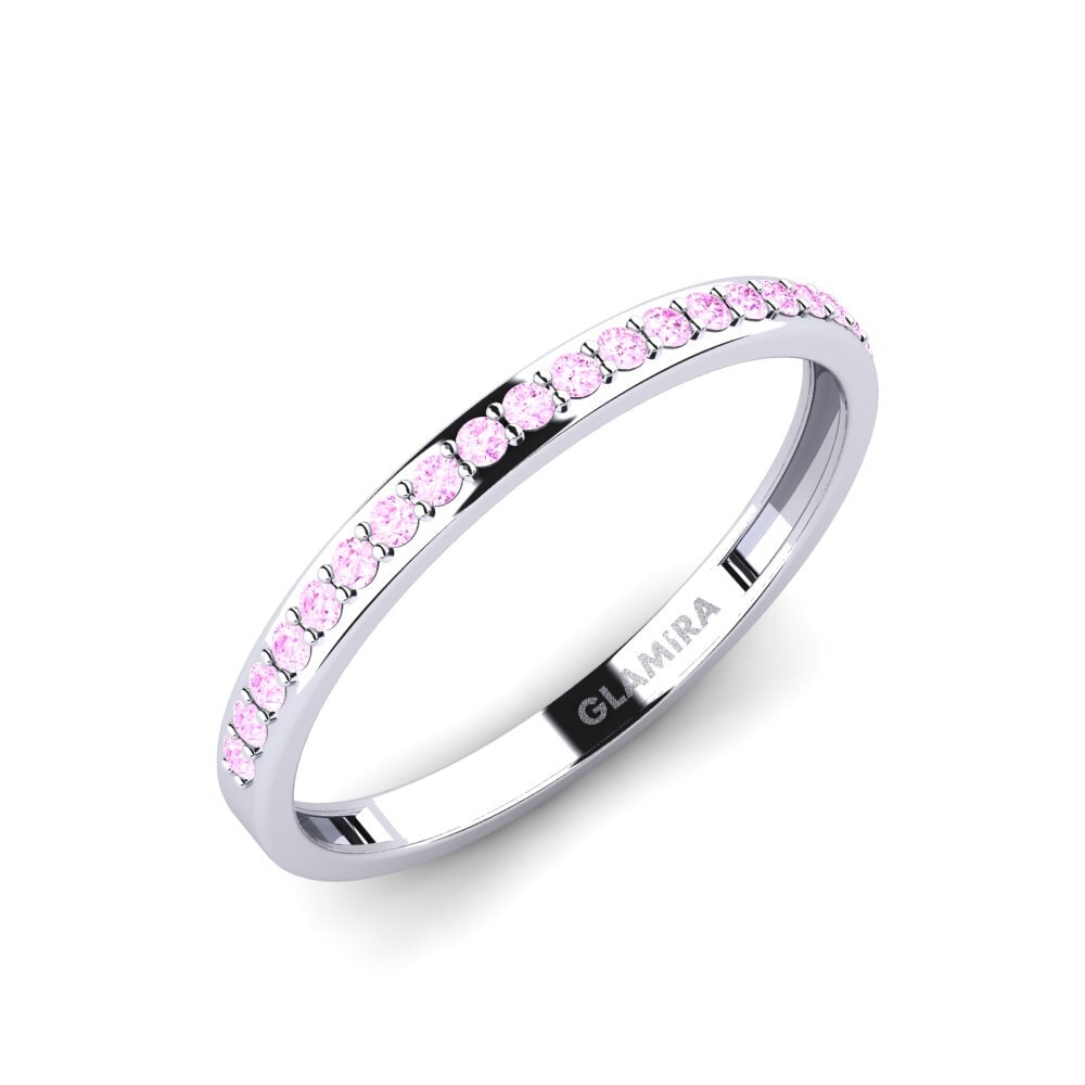 Argent Blanc Saphir Rose Bague Fendr - B
